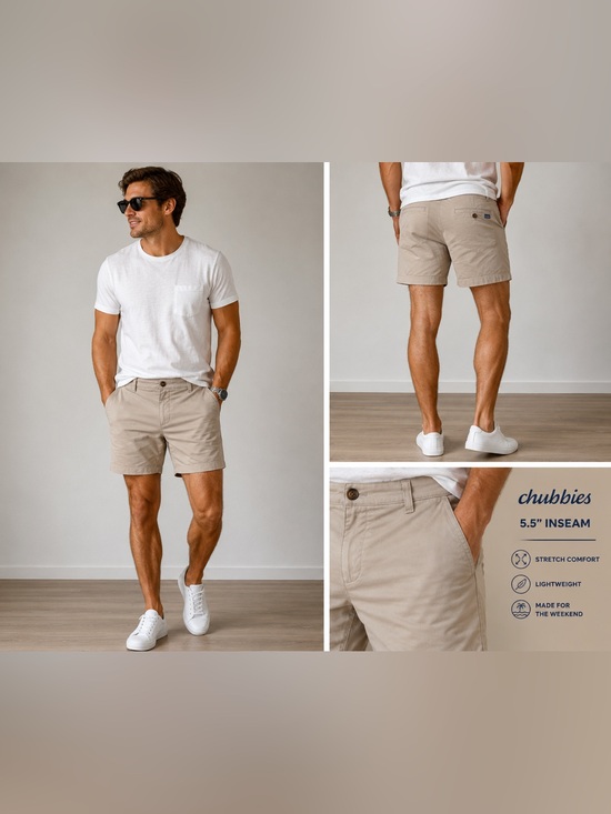 chubbies Other - Chubbies Men’s Khaki Stretch Chino Shorts 5.5” Inseam Size 32 Approx Beige